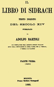 Cover of Il libro di Sidrach: testo inedito del secolo XIV