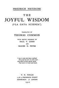Cover of The Joyful Wisdom ("La Gaya Scienza")