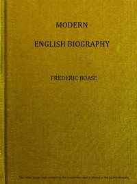 Cover of Modern English biography, volume 2 (of 6), I-Q